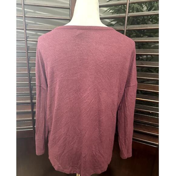 Caslon Women's Burgundy Button Down Long Sleeve Cardigan Sweater XXSP NWOT - Picture 4 of 8